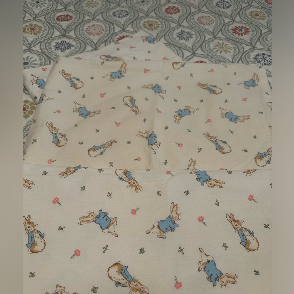 BEATRIX POTTER Vintage 90s Classic Peter Rabbit Valance Curtains Fabric Nursery